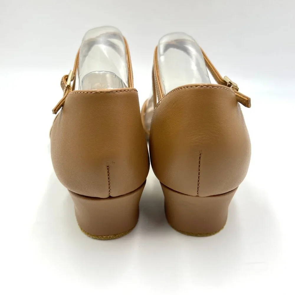Bloch Womens Size 9.5 S0806L Annabella Caramel Tan Latin Dance Shoes‎ Heels